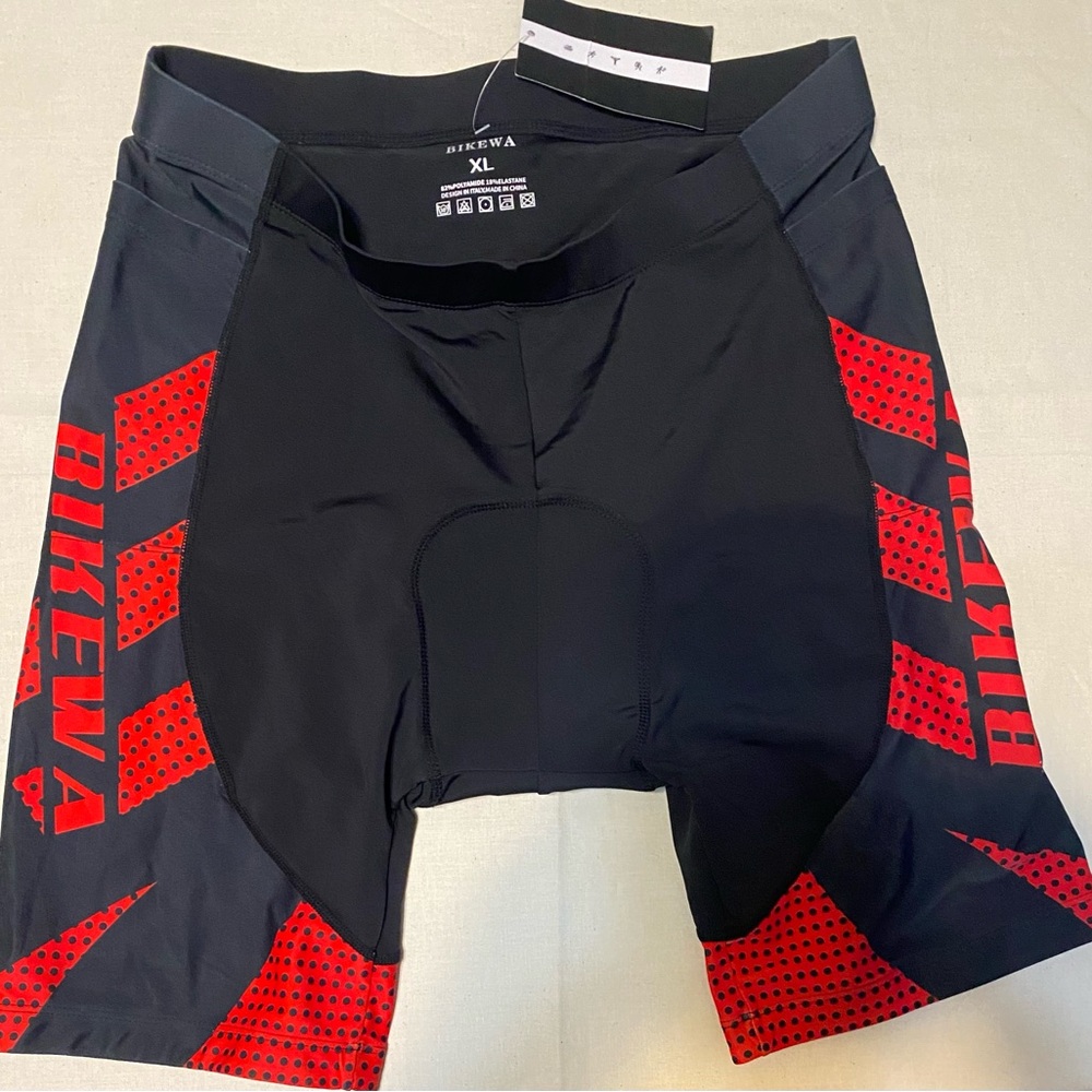 Bikewa Black and Red Cycling Shorts
